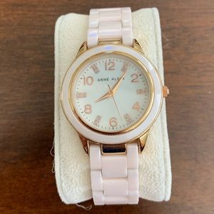 Ann Klein Mother Of Pearl Stainless Steel Watch
